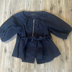 BCNGMaxazria Blue Navy Short Puff
Sleeve Jacket Belted Size S